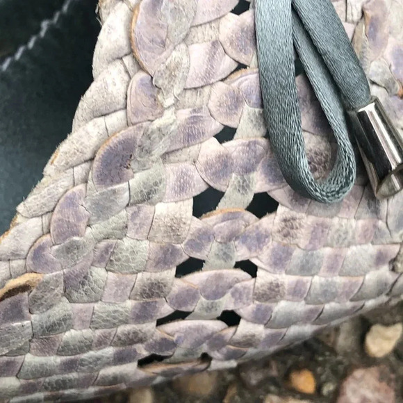 Casadei Sage Green Woven Leather Toe Bow Tie Slide Sandals NEW - Picture 5 of 9